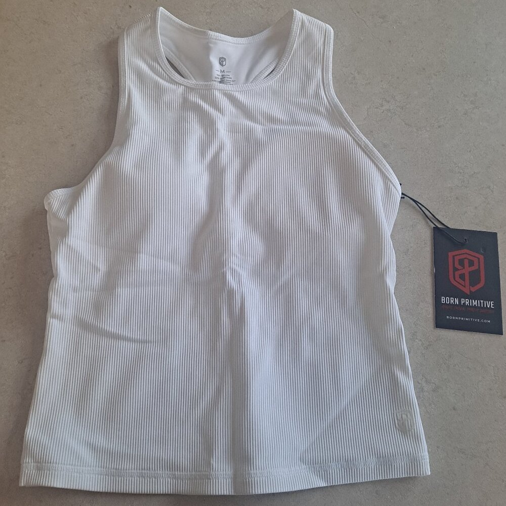 Born Primitive Perfect Ribbed Tank, White, Size Medium; New with Tags